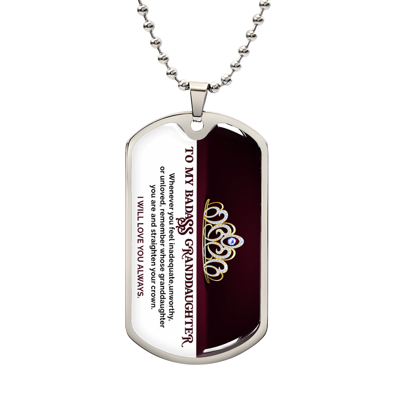 Ma petite-fille intrépide - Collier plaque militaire
