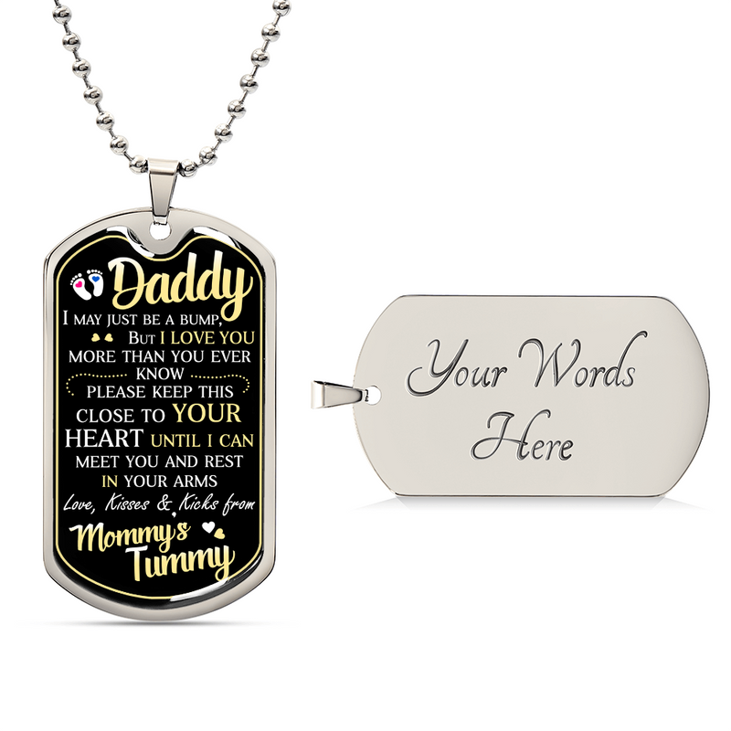Future papa - Collier plaque militaire