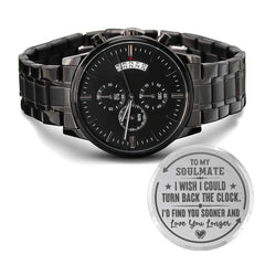 À mon âme sœur : Remontez le temps (Noir Charbon) – Montre pour hommes