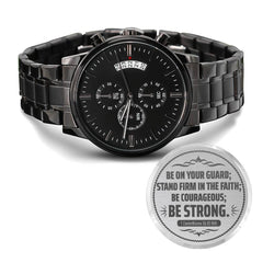 Soyez sur vos gardes (1 Corinthiens 16:13, Nouvelle version internationale) – Montre pour hommes