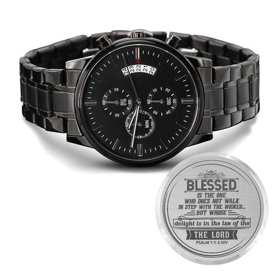 Heureux l'homme (Psaume 11-3 NIV) – Montre pour hommes