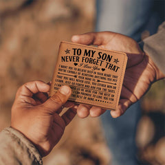 À mon fils Skies (Noir) – Portefeuille en cuir