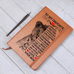 À Ma Fille Lion Couronne – Carnet en Cuir
