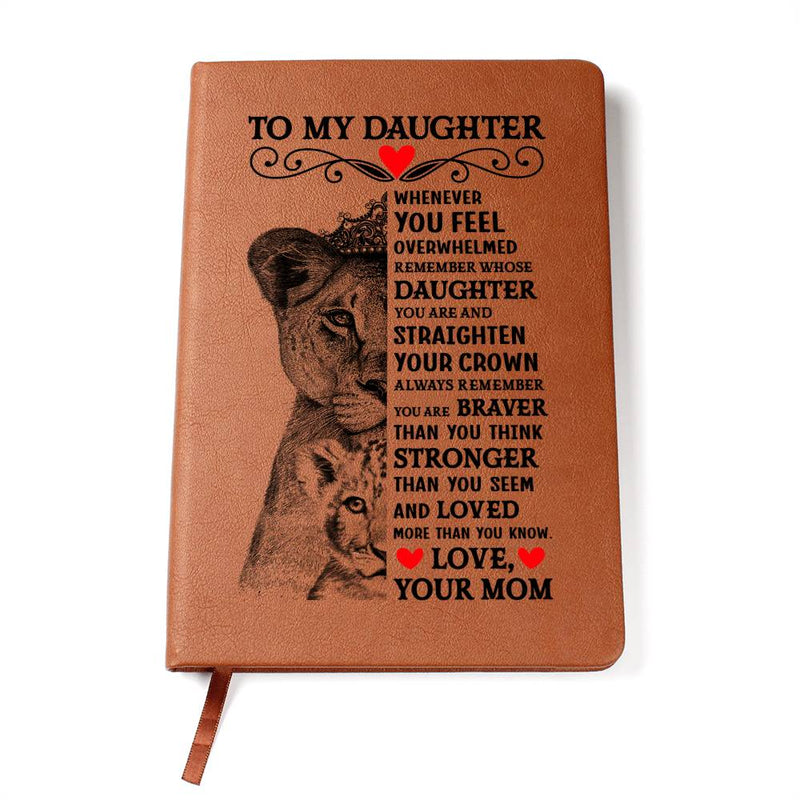 À Ma Fille Lion Couronne – Carnet en Cuir