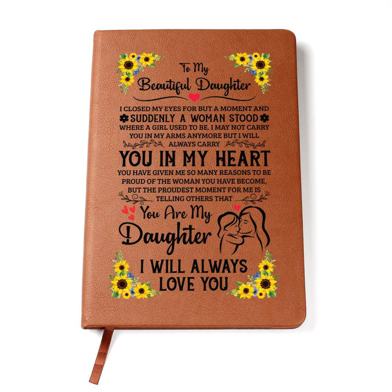 À ma fille fière – Carnet en cuir