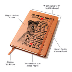 À Ma Fille Lion Couronne – Carnet en Cuir
