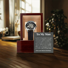 À mon homme Ma vie, Mon amour, Mon meilleur ami – Montre ajourée de luxe