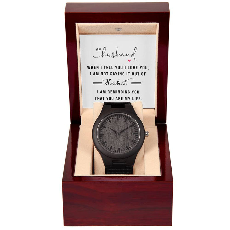 Tu es ma vie - Montre en bois