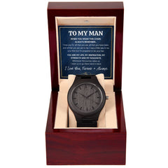 À mon homme, mon inspiration – Montre en bois