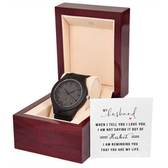 Tu es ma vie - Montre en bois
