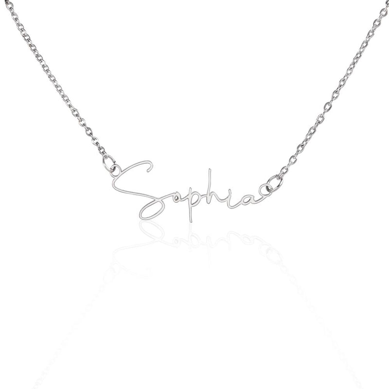 Collier avec prénom style signature