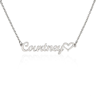 Collier prénom classique avec cœur