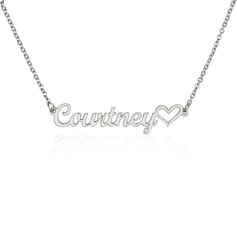 Collier prénom classique avec cœur