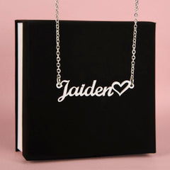 Collier prénom classique avec cœur
