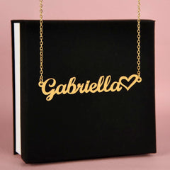 Collier prénom classique avec cœur
