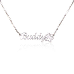 Collier Prénom Empreinte de Patte Classique