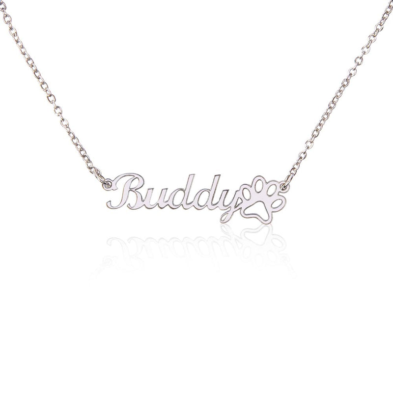 Collier Prénom Empreinte de Patte Classique