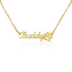 Collier Prénom Empreinte de Patte Classique