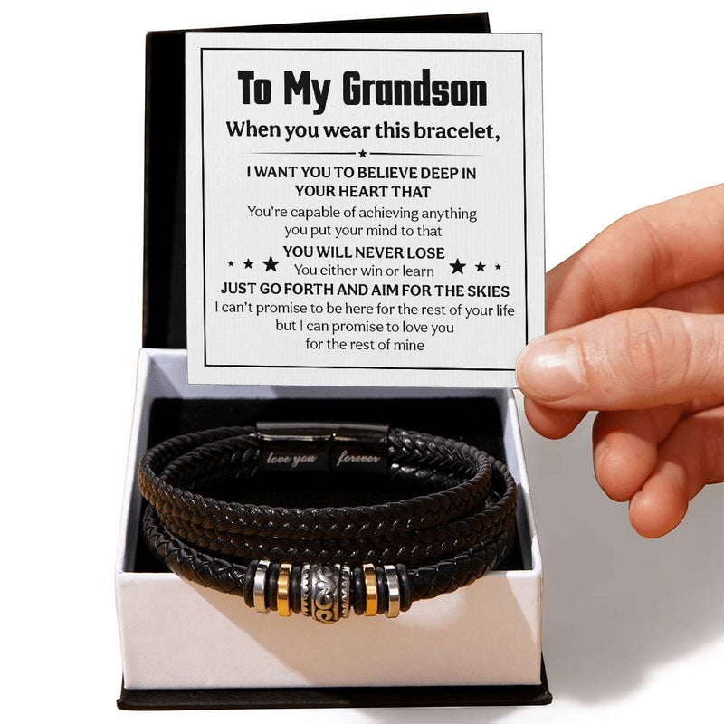 Je t'aime pour toujours, crois profondément (À mon petit-fils) – Bracelet