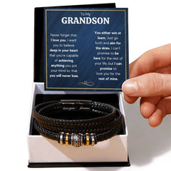 N'oublie jamais que je t'aimerai pour toujours (À mon petit-fils) – Bracelet