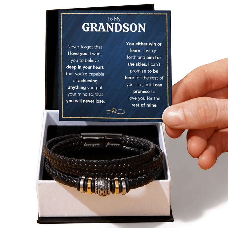N'oublie jamais que je t'aimerai pour toujours (À mon petit-fils) – Bracelet