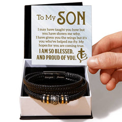 À mon fils - Bracelet en cuir pour homme