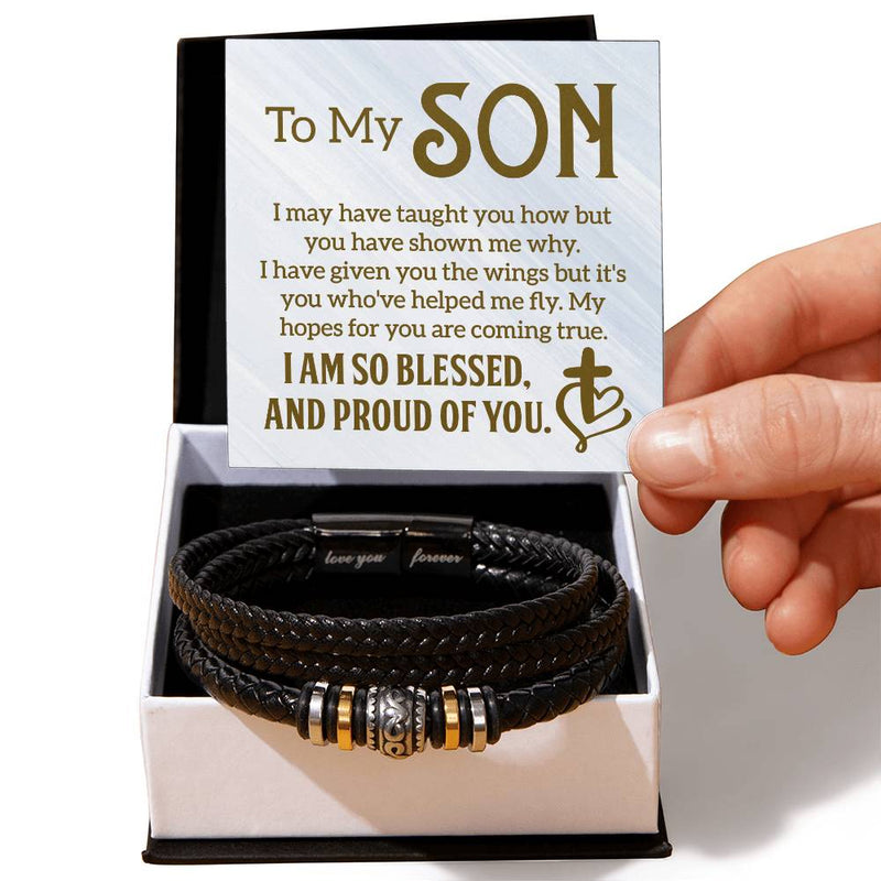 À mon fils - Bracelet en cuir pour homme