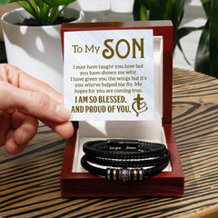 À mon fils - Bracelet en cuir pour homme