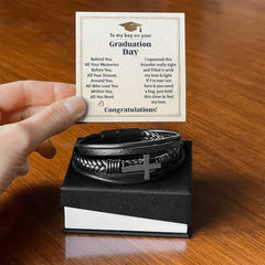 À mon fils, souvenirs de remise de diplôme (je t'aimerai pour toujours) – Bracelet avec croix