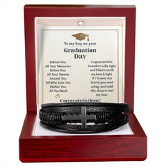 À mon fils, souvenirs de remise de diplôme (je t'aimerai pour toujours) – Bracelet avec croix