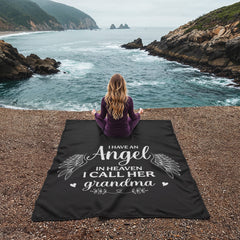 J'ai un ange au paradis, je l'appelle Grand-mère - Couverture en molleton corail