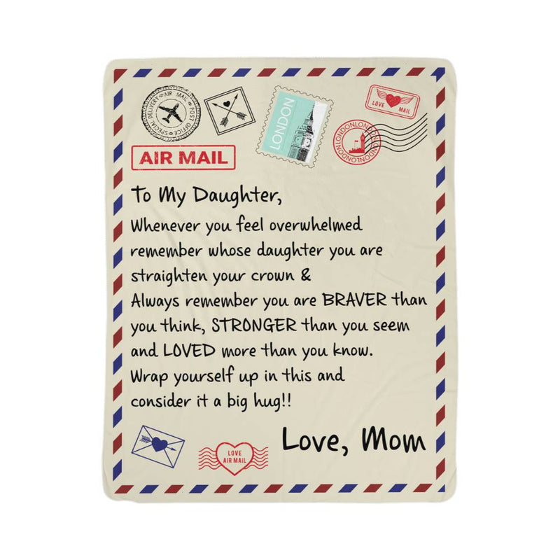 À Ma Fille Courageuse Je T'aime (De Maman) – Couverture Polaire Sherpa