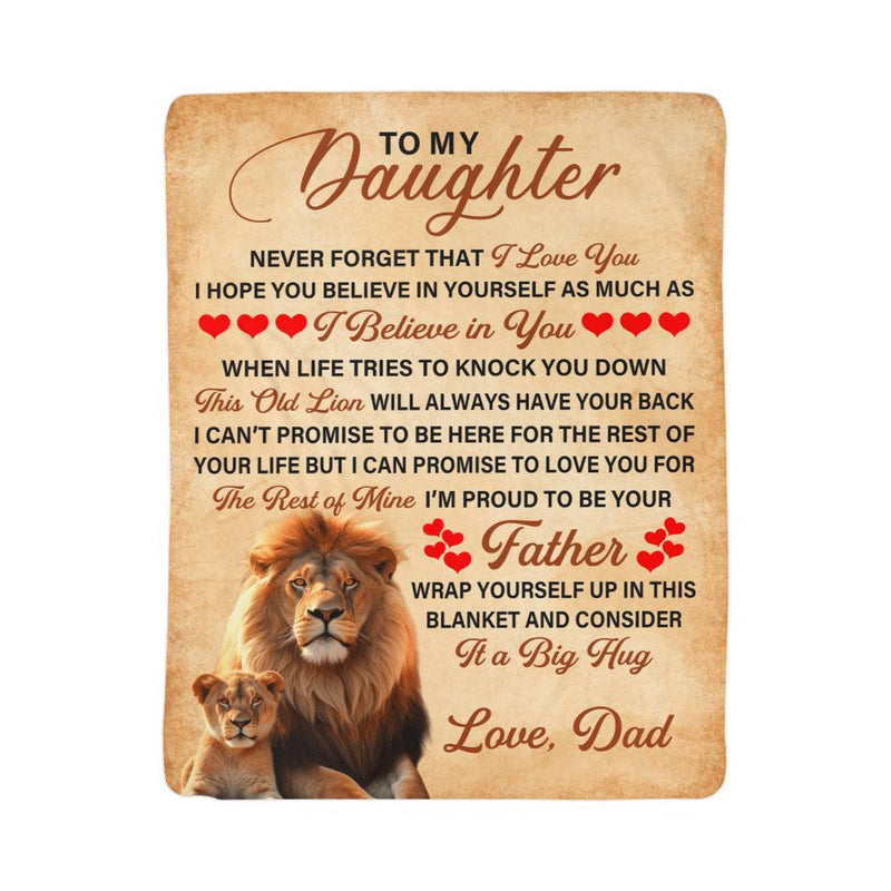 À ma fille, ce vieux lion – Couverture en molleton Sherpa
