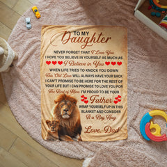 À ma fille, ce vieux lion – Couverture en molleton Sherpa