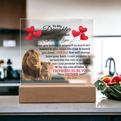À ma fille, Vieux Lion – Carré acrylique