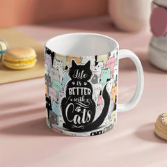 La vie est meilleure avec les chats – Mug en céramique