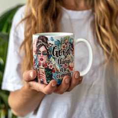 De bonnes choses arrivent – Mug en céramique