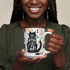 La vie est meilleure avec les chats – Mug en céramique